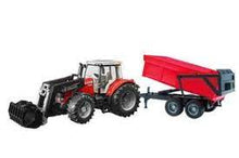 Load image into Gallery viewer, Massey Ferguson 7480 with front loader and tipper trailer
