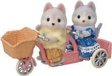 Load image into Gallery viewer, Sylvanian Families Husky Brother &amp; Sister Tandem Cycle set
