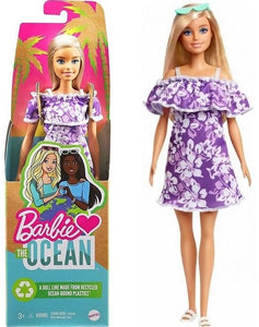 Barbie Loves the Ocean Doll Flowery Purple Dress