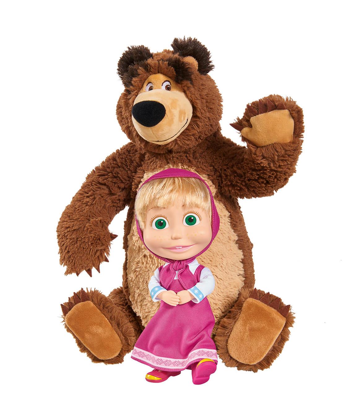 Masha and The Bear 43cm Bear Plush and 23cm Doll Set